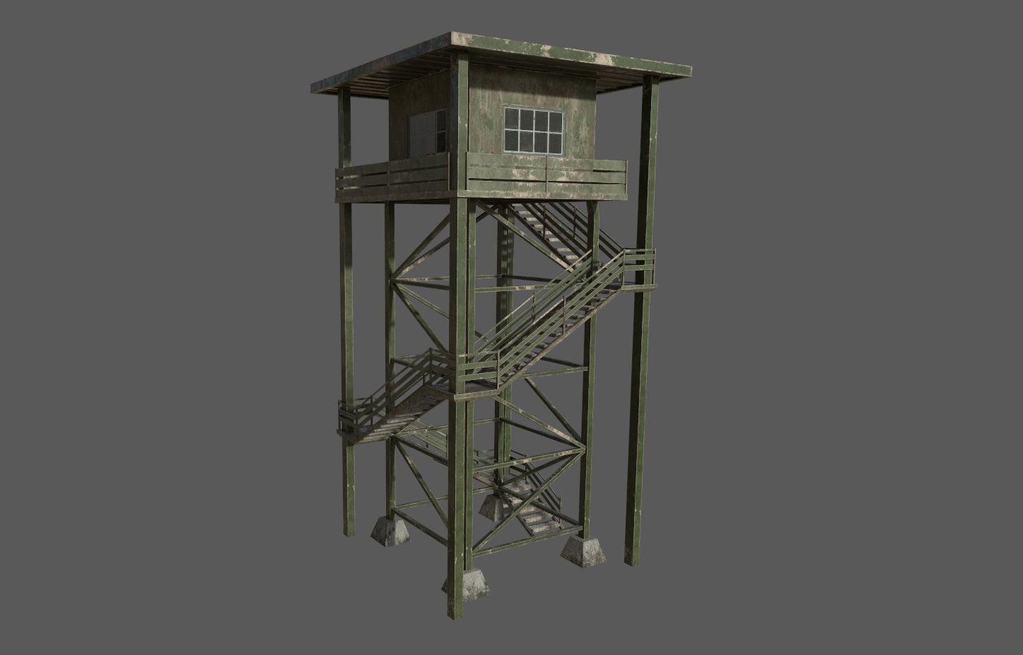 Military Watchtower Pack Low-poly 3D model_9