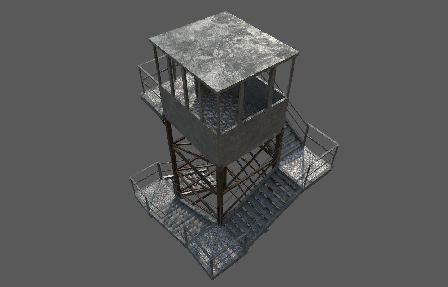 Military Watchtower Pack Low-poly 3D model_8