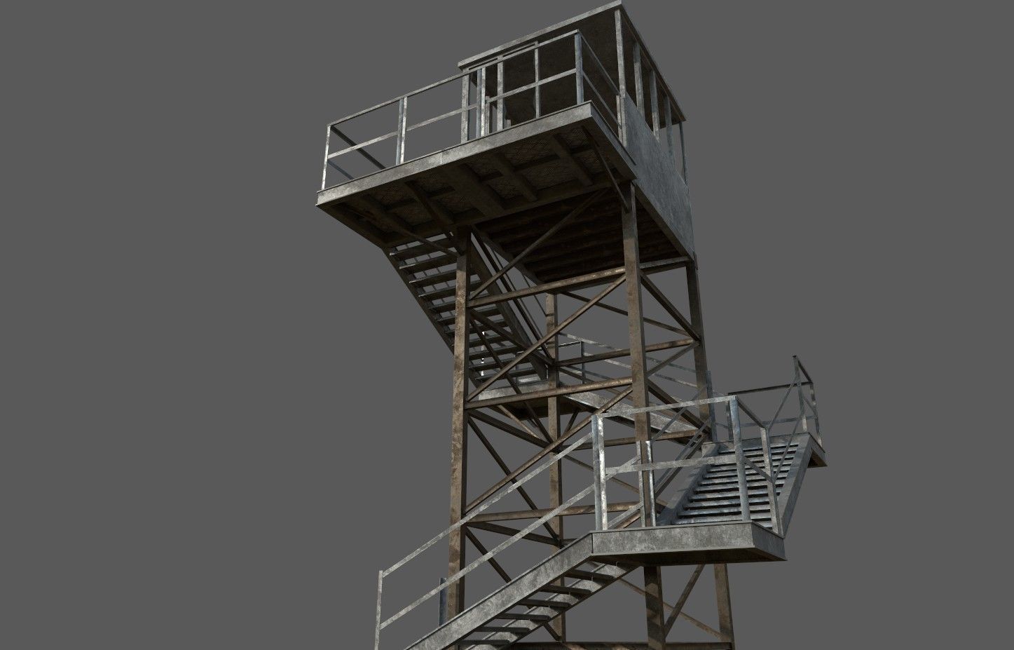 Military Watchtower Pack Low-poly 3D model_7