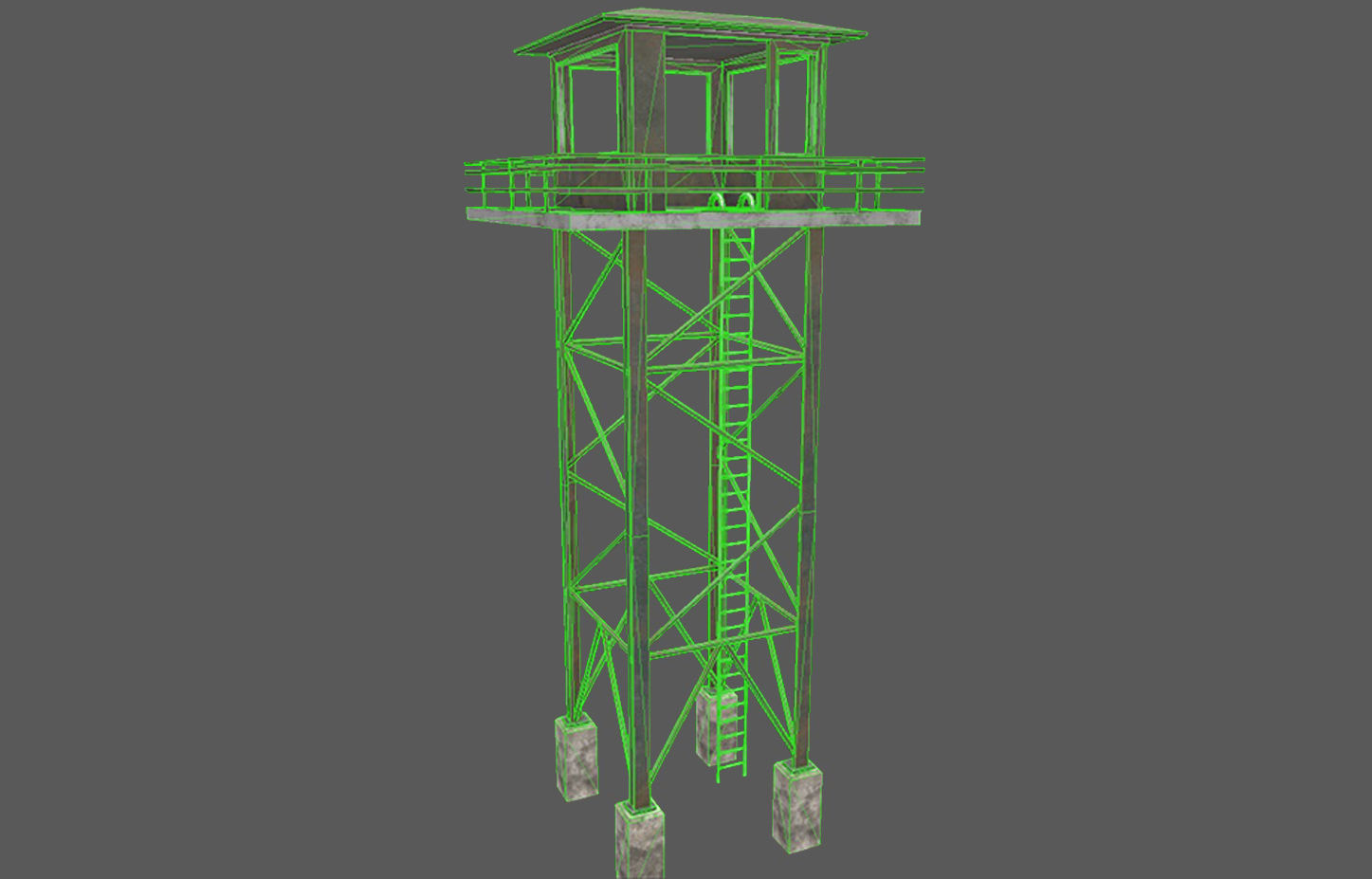 Military Watchtower Pack Low-poly 3D model_16