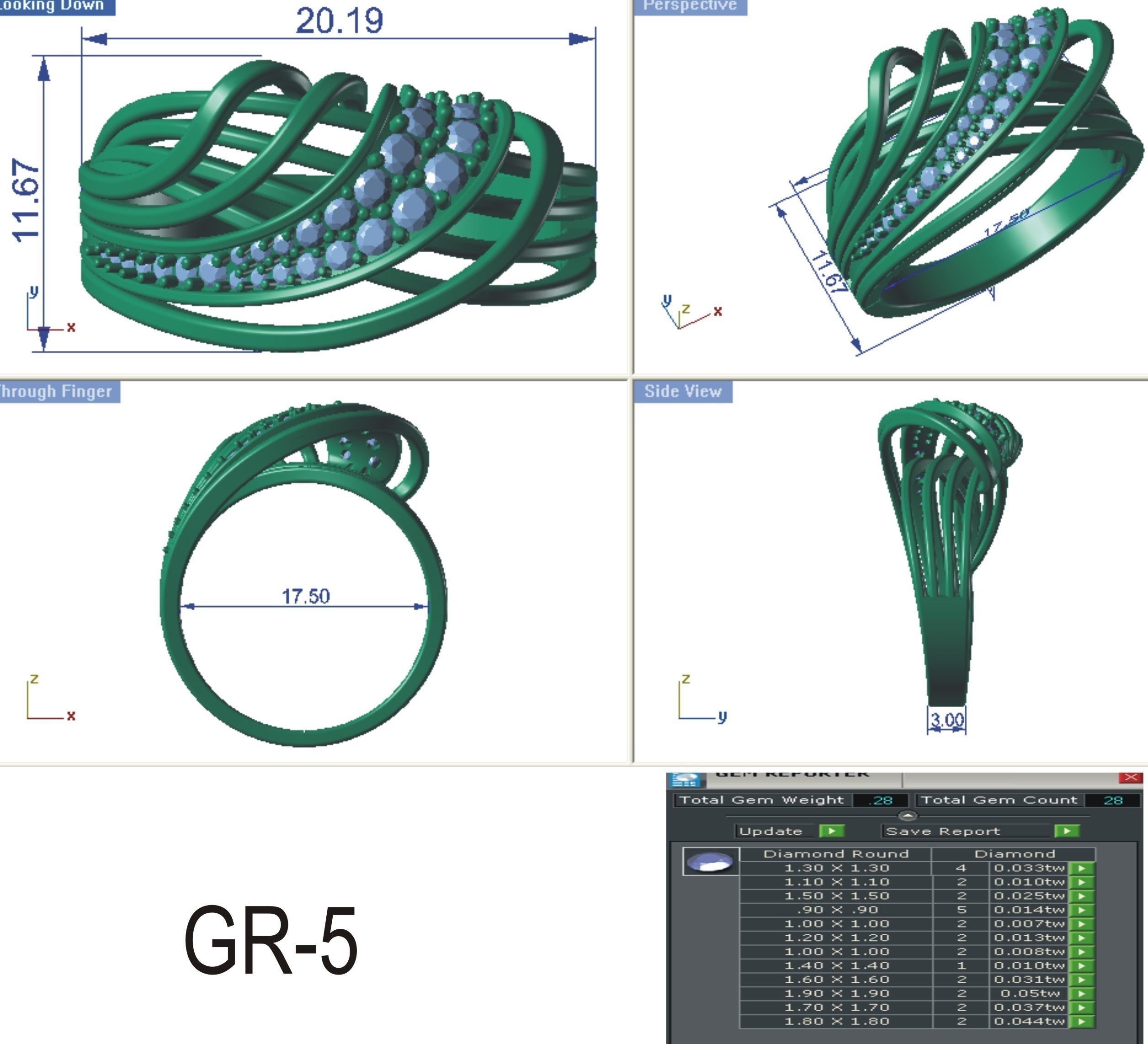 LADIES RING BSJ-R 8884 3D print model_2