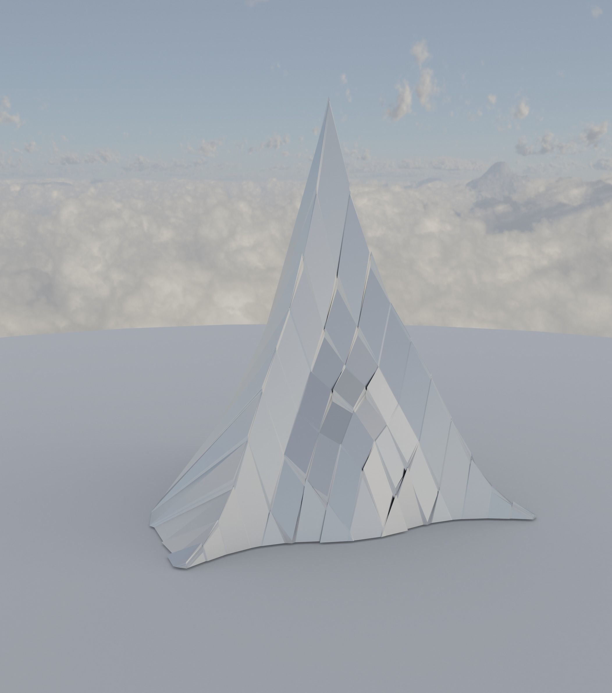 Silver Peak Structure 2nd Version Low-poly 3D model_3