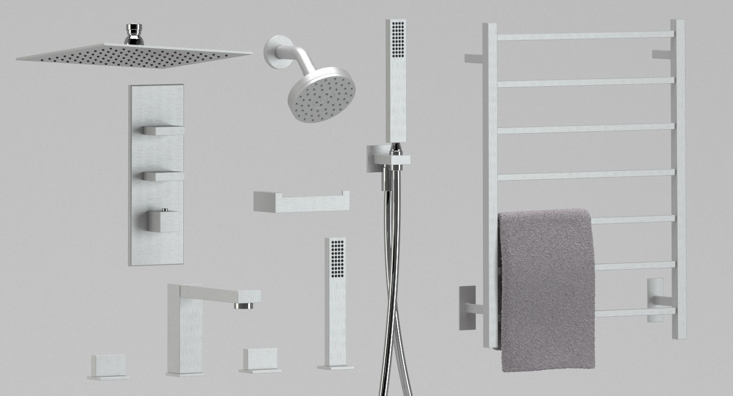 Bathroom set 01 3D model_5