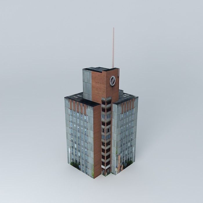 Old commercial building in Kaunas Free 3D model_1