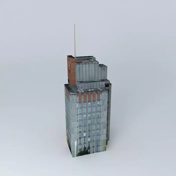 Old commercial building in Kaunas Free 3D model_0
