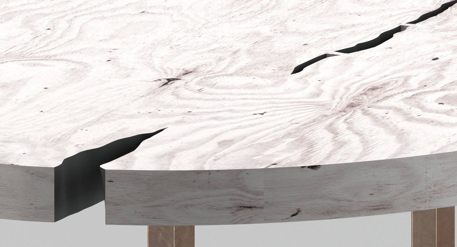BDDW Maple Slab Elipse Table 3D model_1