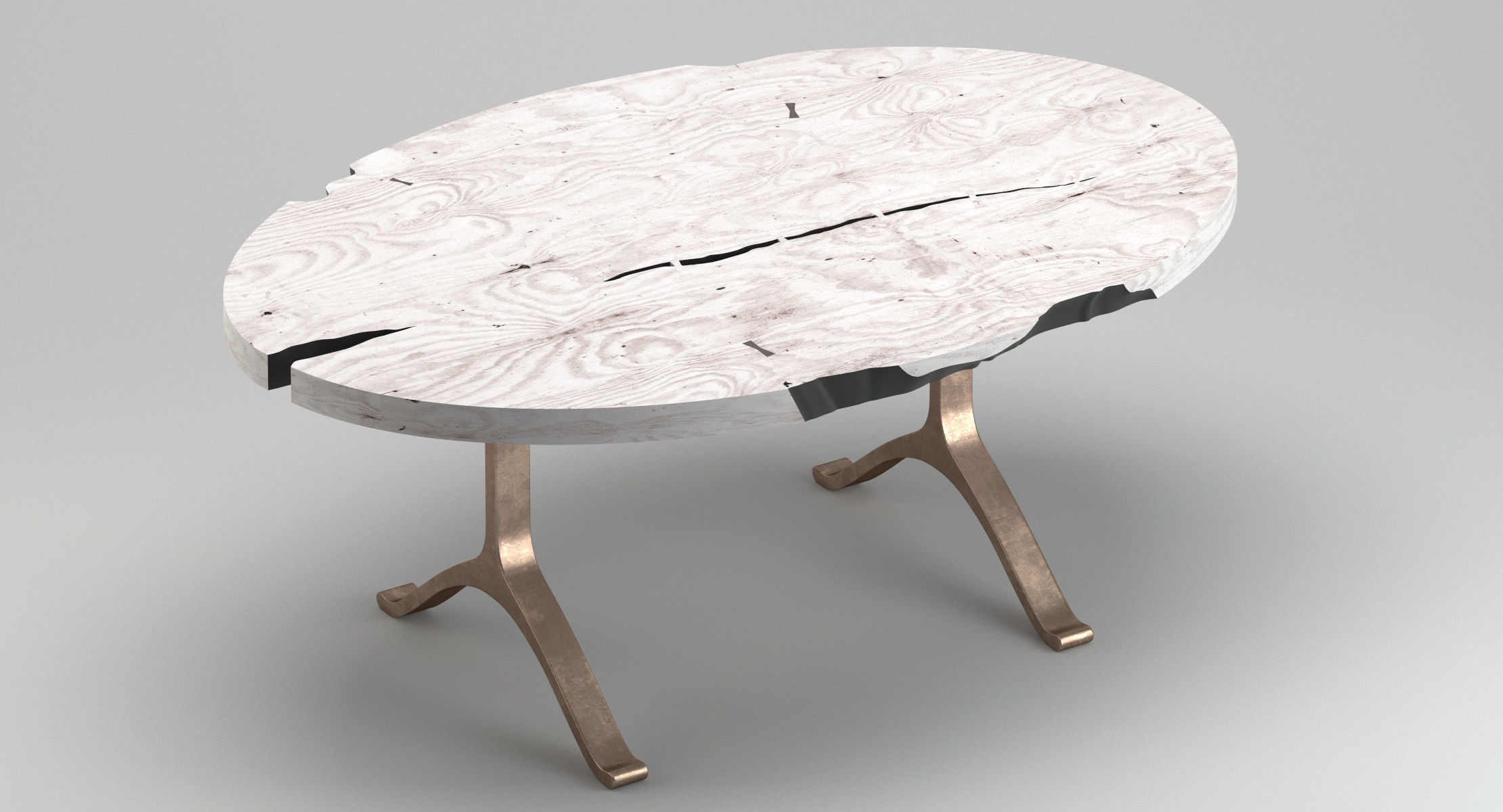 BDDW Maple Slab Elipse Table 3D model_4