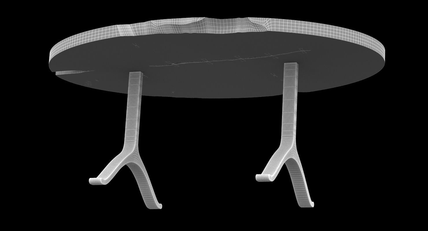 BDDW Maple Slab Elipse Table 3D model_5