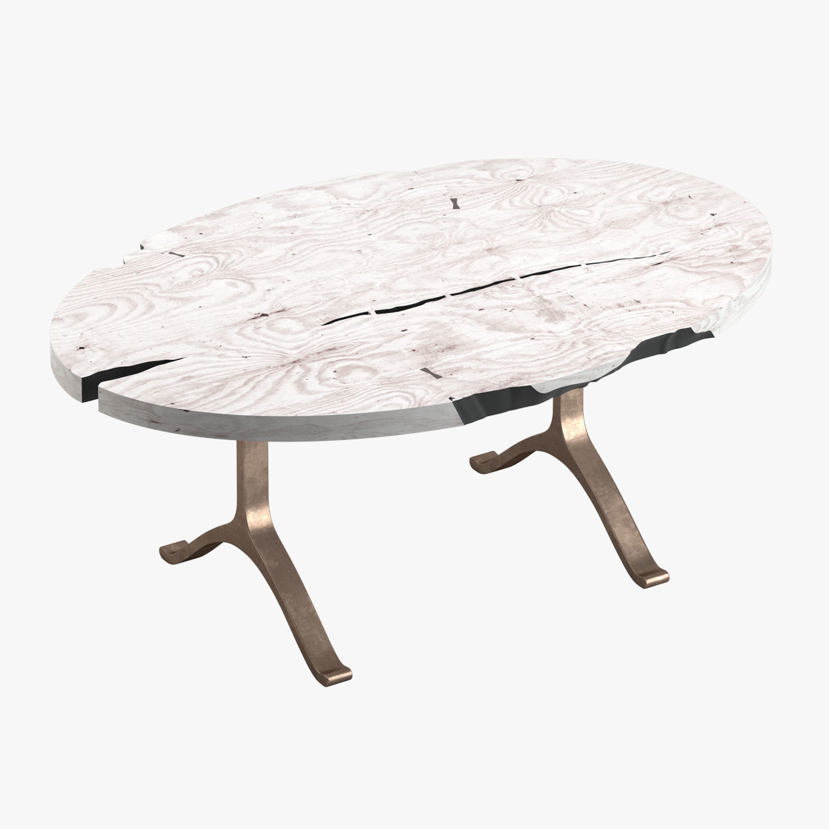 BDDW Maple Slab Elipse Table 3D model_3