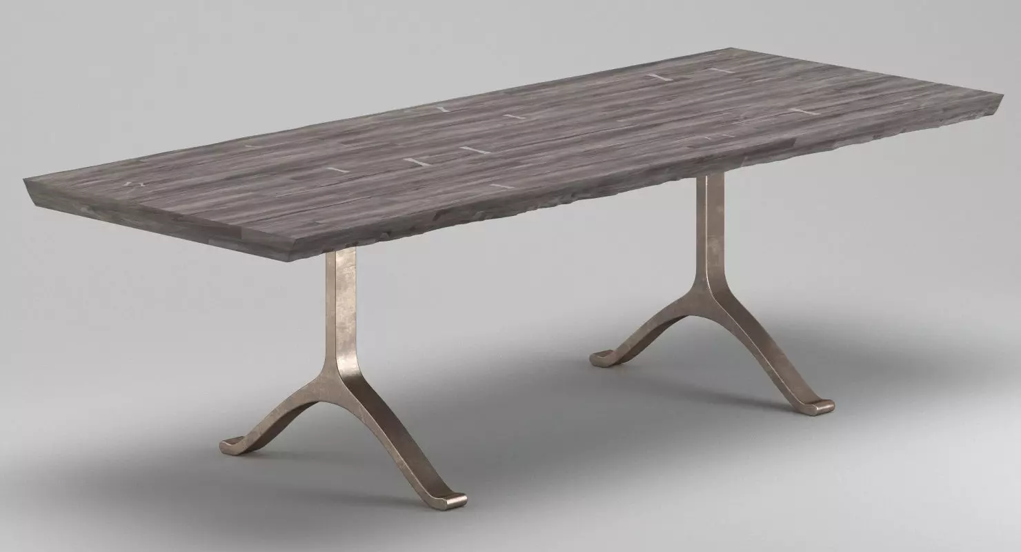 BDDW Maple Slab Rectangle Table 3D model_0