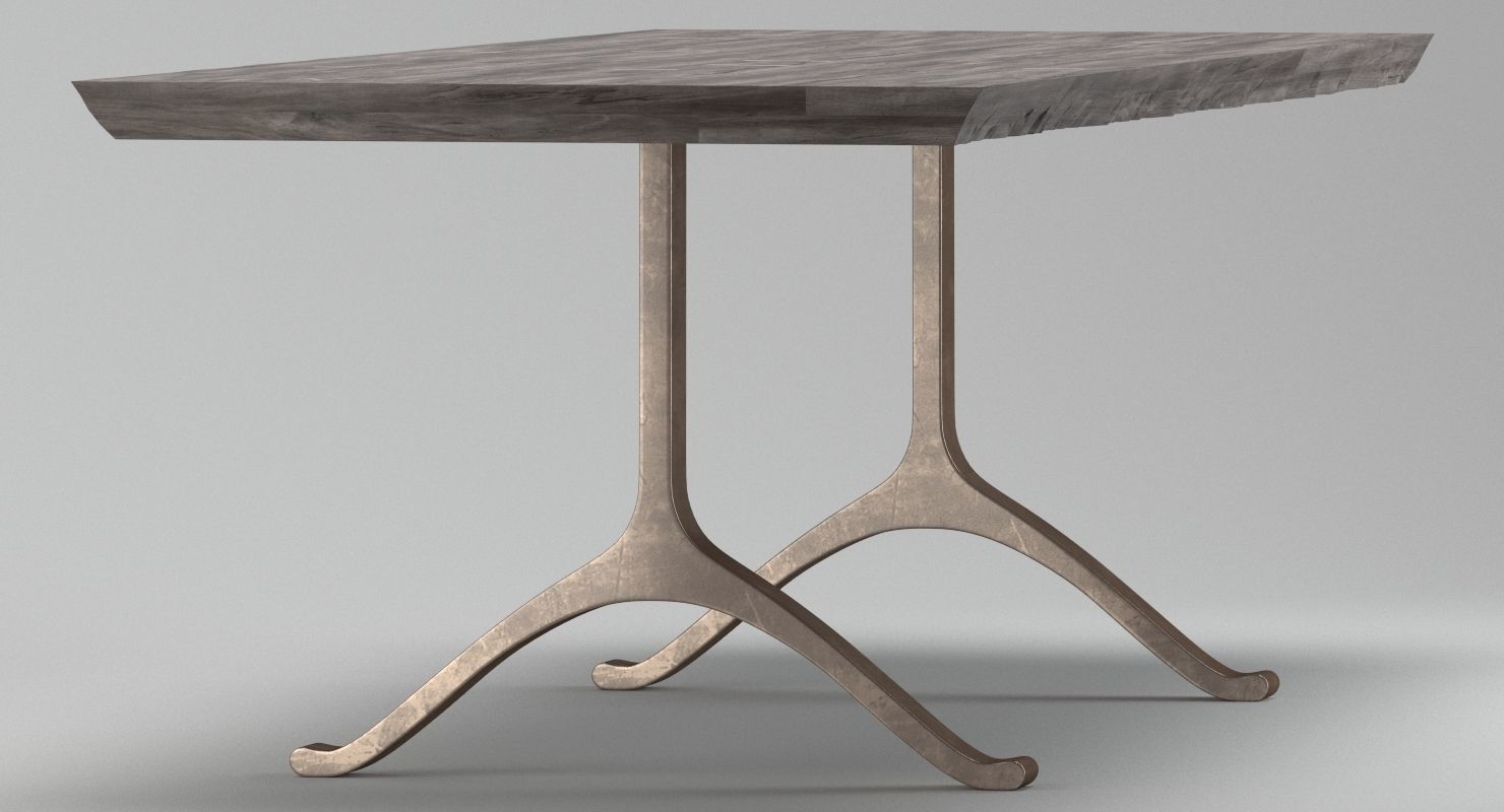 BDDW Maple Slab Rectangle Table 3D model_3