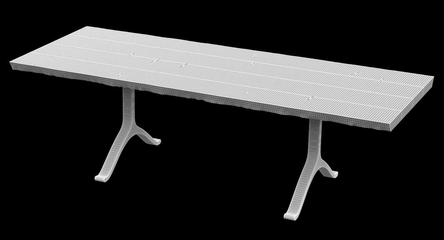 BDDW Maple Slab Rectangle Table 3D model_5