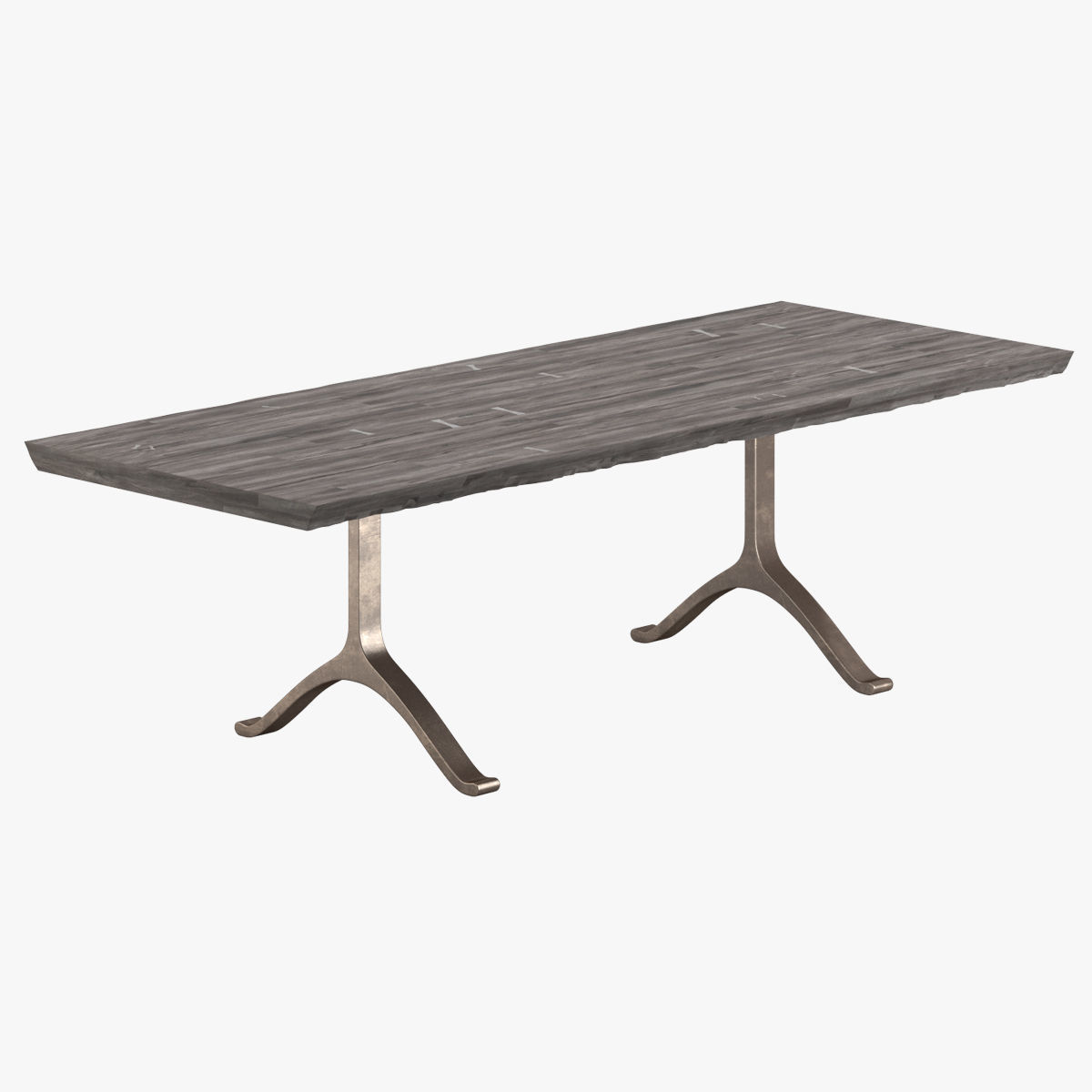 BDDW Maple Slab Rectangle Table 3D model_4