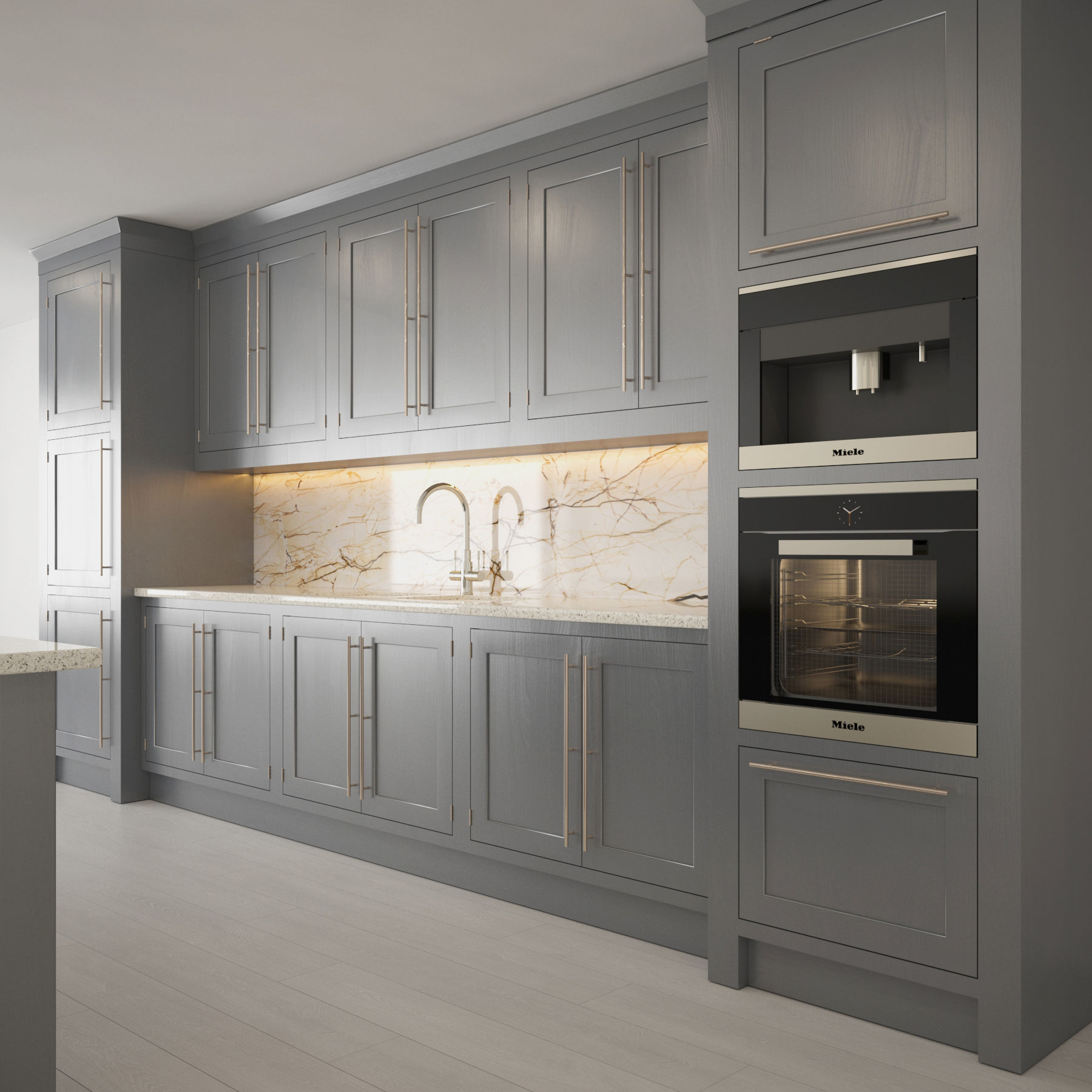 kitchen 3 with cabinets and marble counter tops 3D model_1