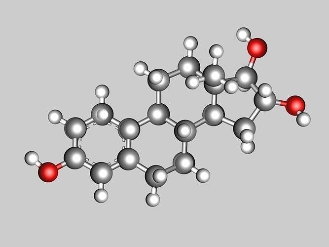 Estriol molecule 3D model