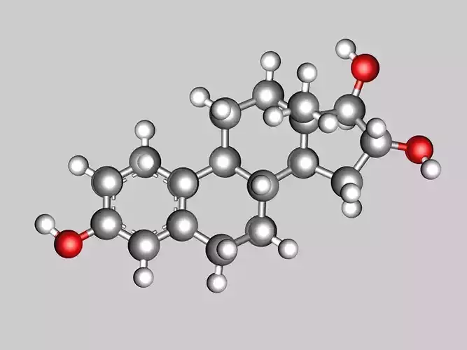 Estriol molecule 3D model