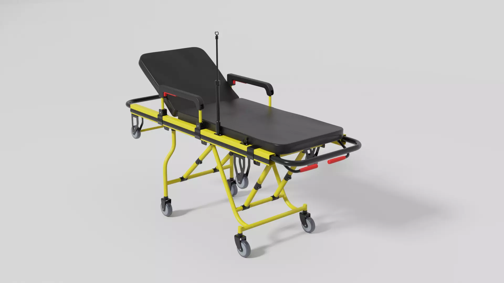 Emergency ambulance stretcher 3D model_0
