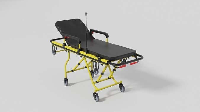 Emergency ambulance stretcher 3D model