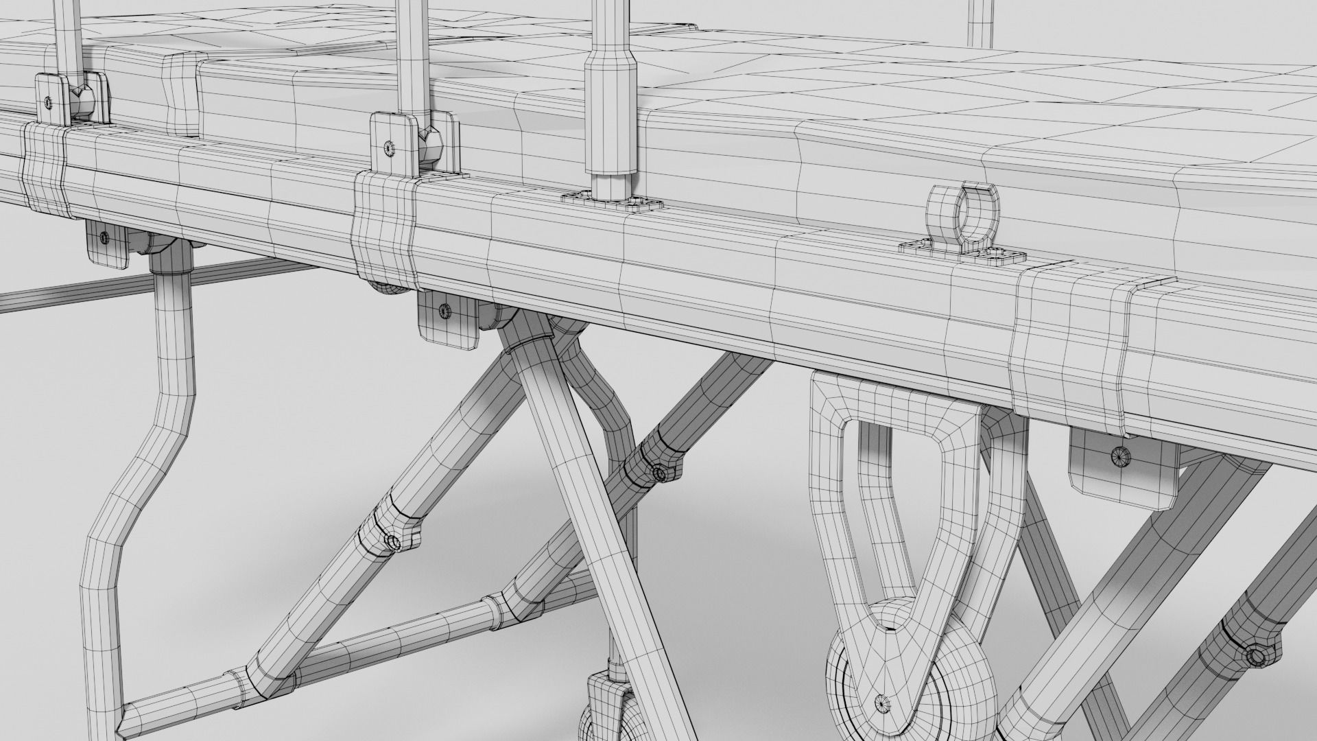 Emergency ambulance stretcher 3D model_8