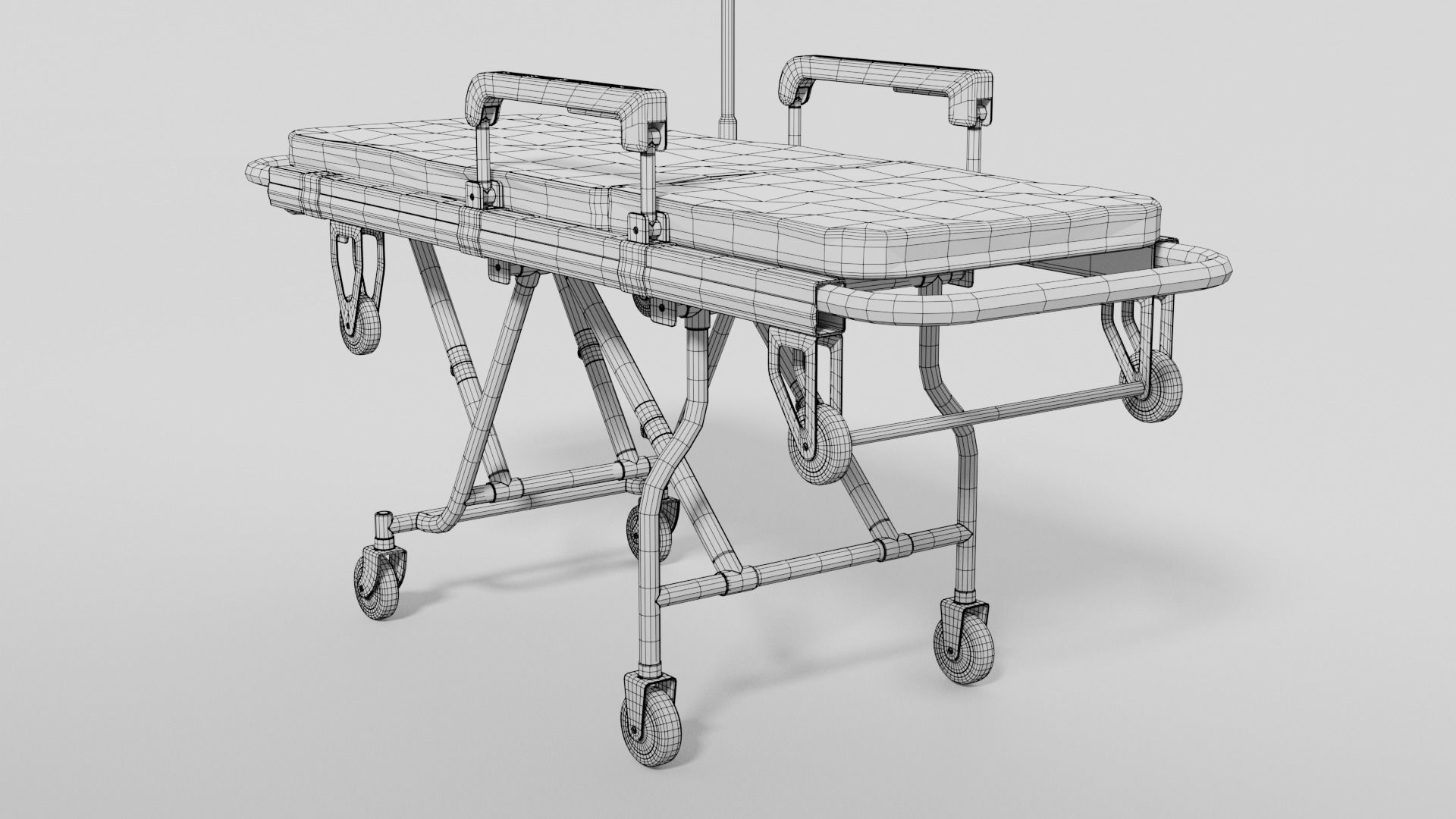 Emergency ambulance stretcher 3D model_7