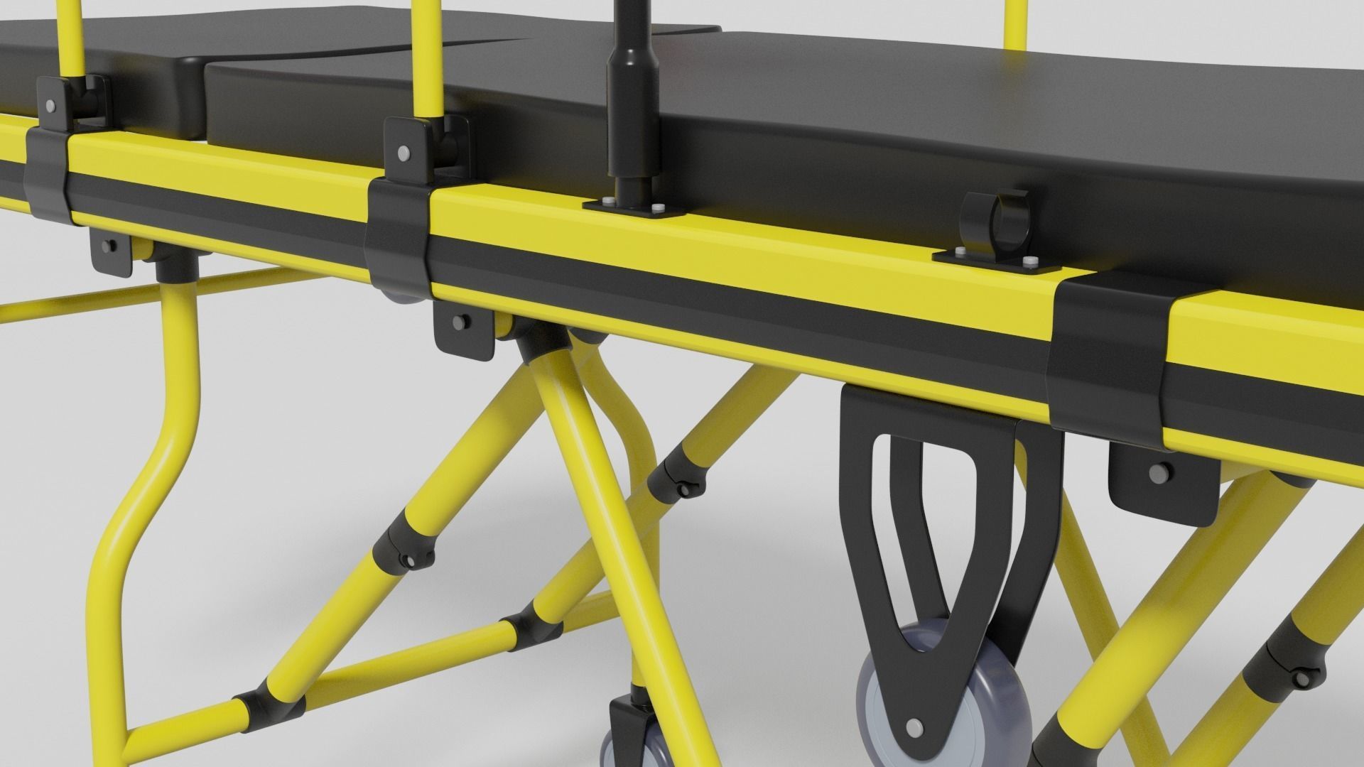 Emergency ambulance stretcher 3D model_4