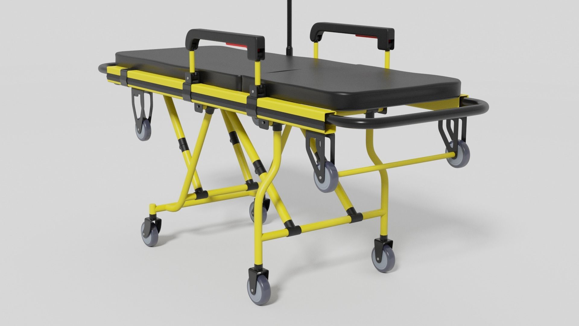 Emergency ambulance stretcher 3D model_3