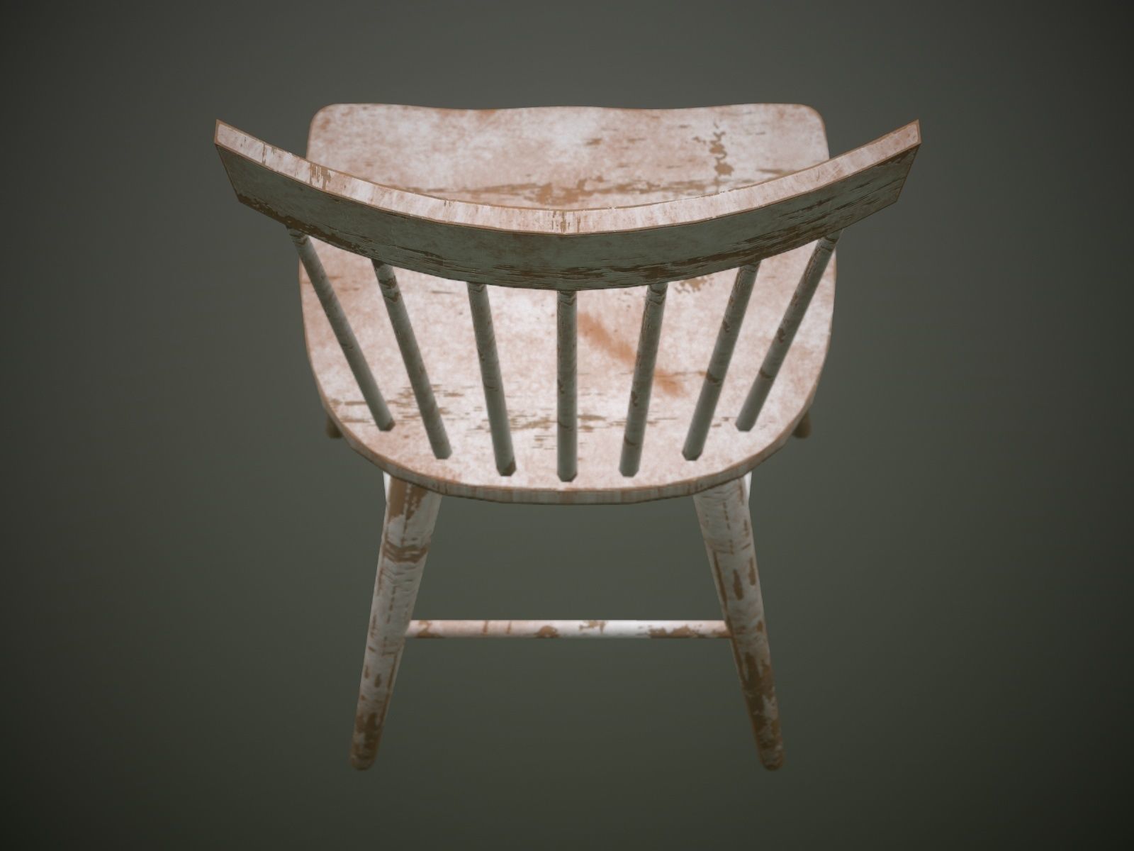 Dirty Wooden Chair  Low-poly 3D model_9