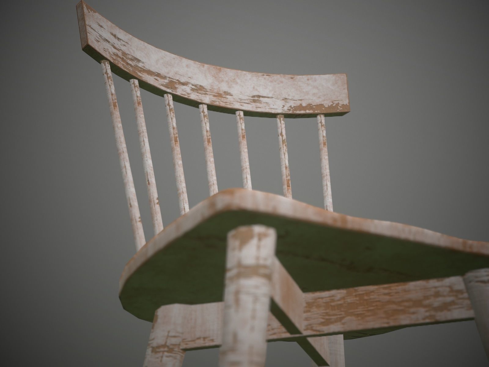 Dirty Wooden Chair  Low-poly 3D model_6