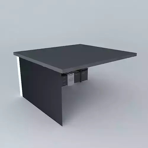 Kitchen 3D model table with two drawers