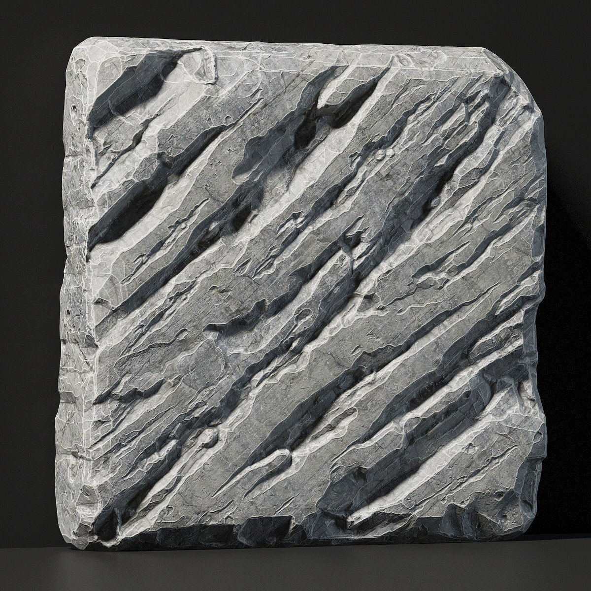 Slab stone rock granite huge n1 3D model_1