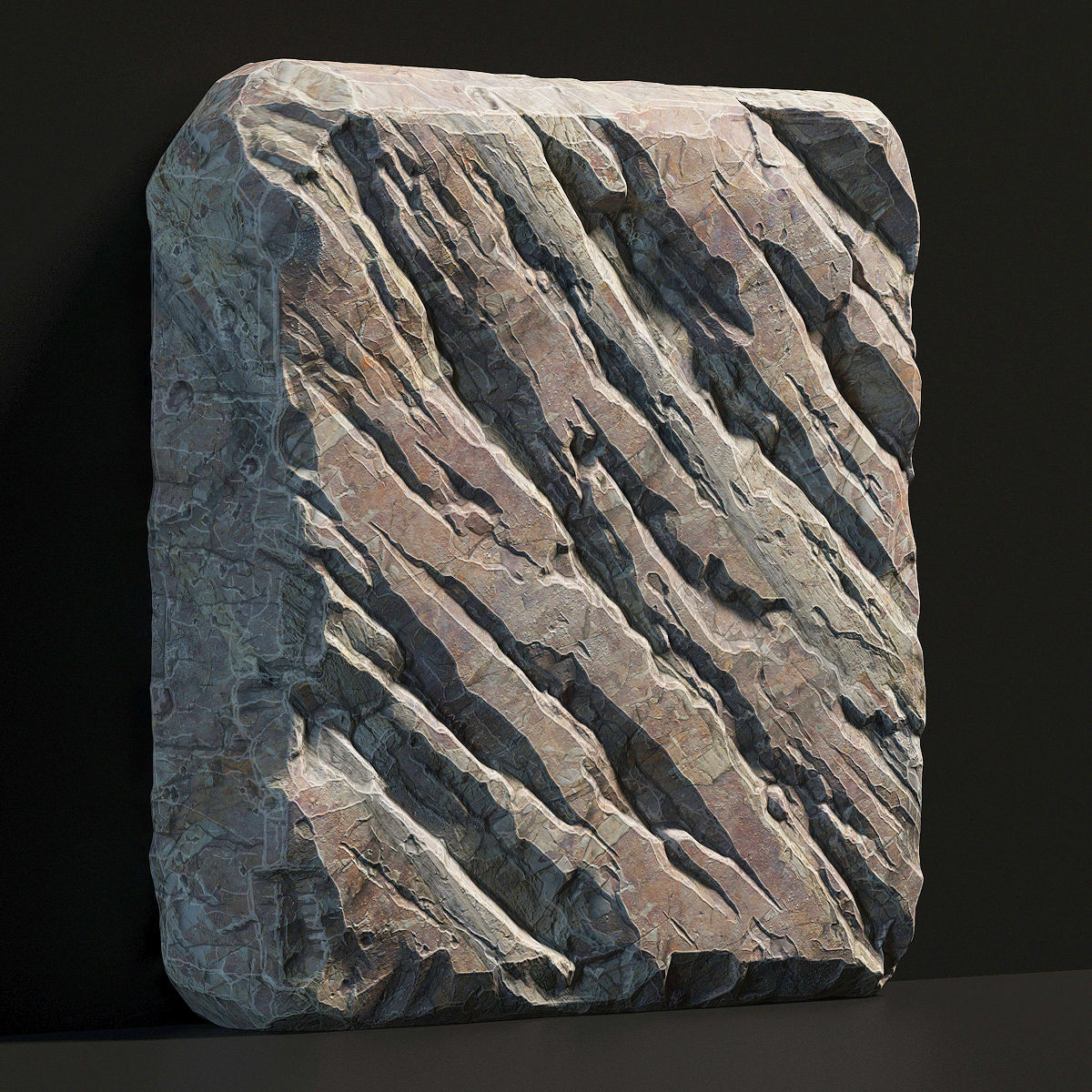 Slab stone rock granite huge n1 3D model_2