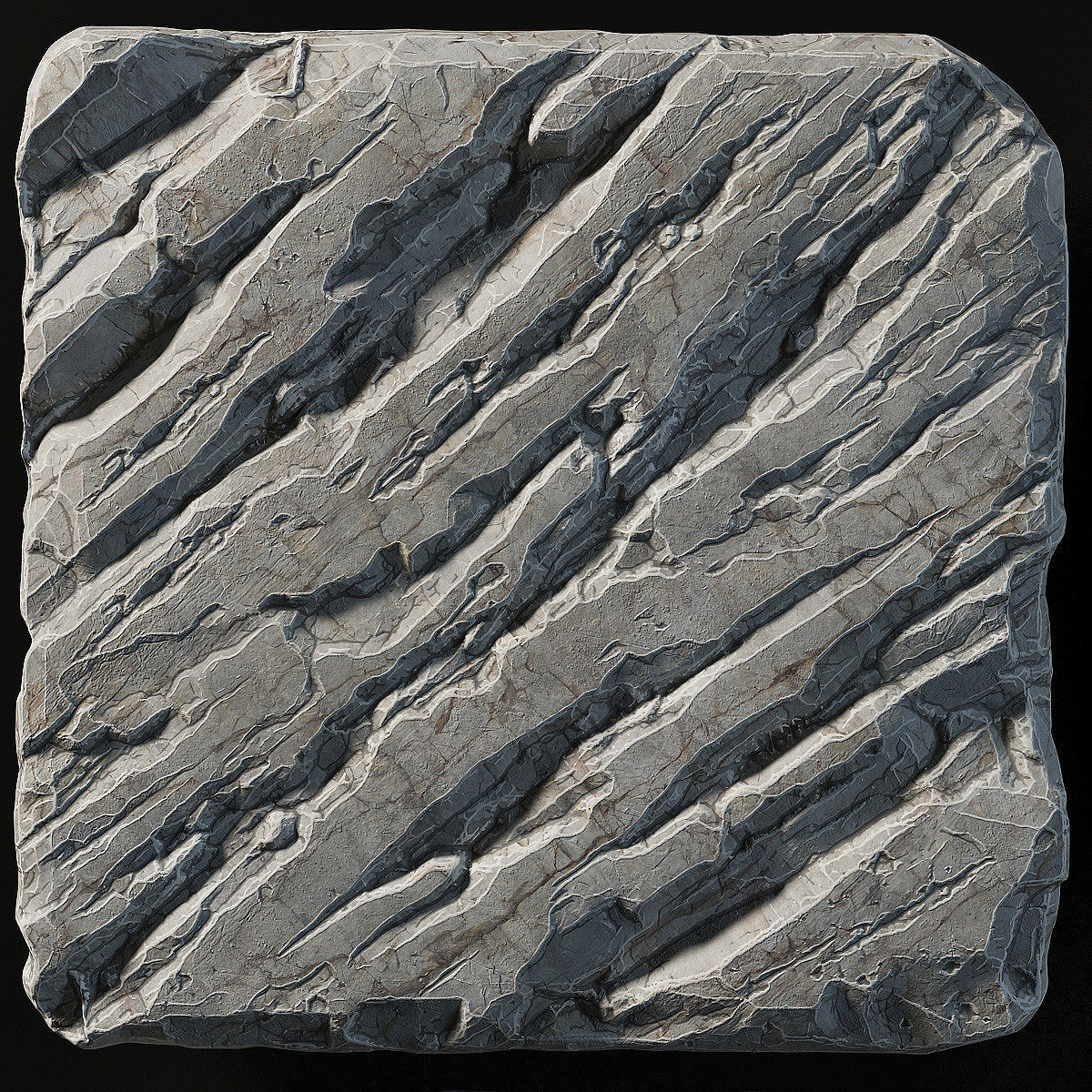 Slab stone rock granite huge n1 3D model_6