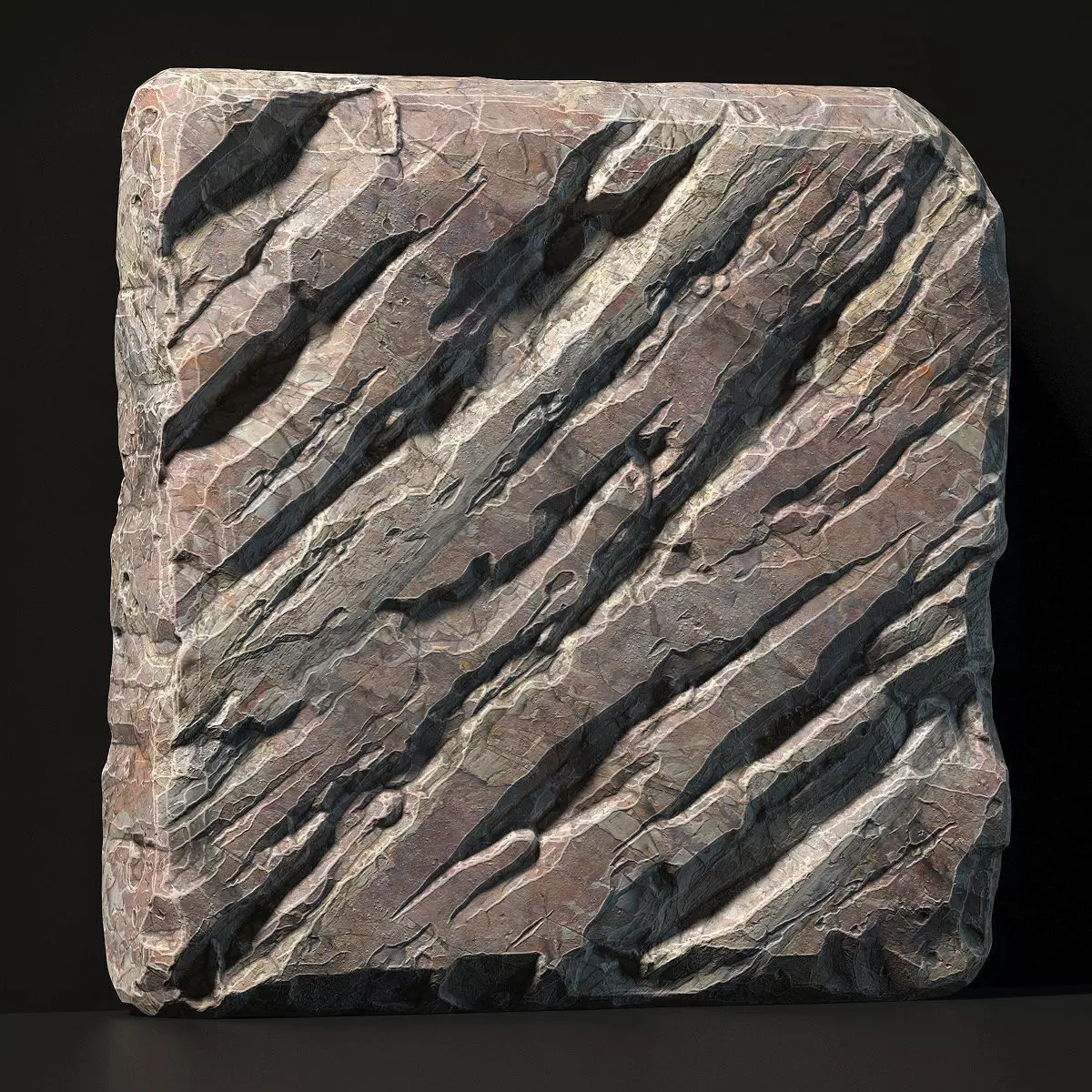 Slab stone rock granite huge n1 3D model_0