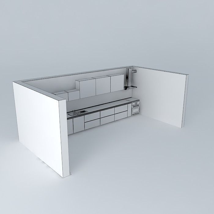 kitchen modern 3D model Free 3D model_3