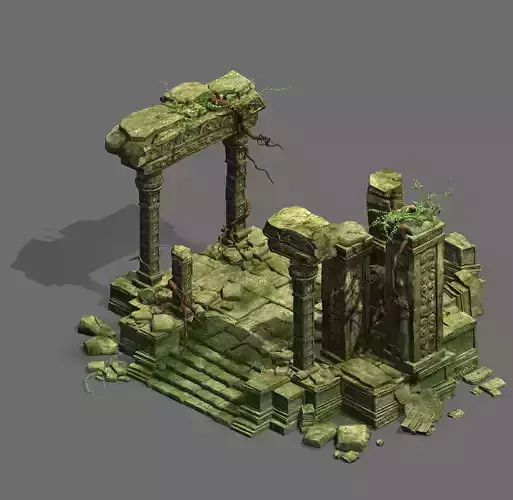 Kashayana Buddha in the ruins of the forest 4 3D model