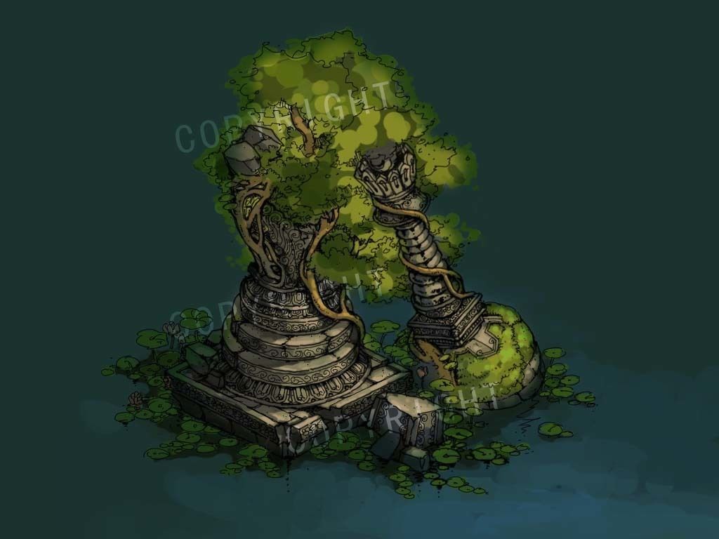 Kashayana Buddhist Forest Broken Water Pagoda 1 3D model_2