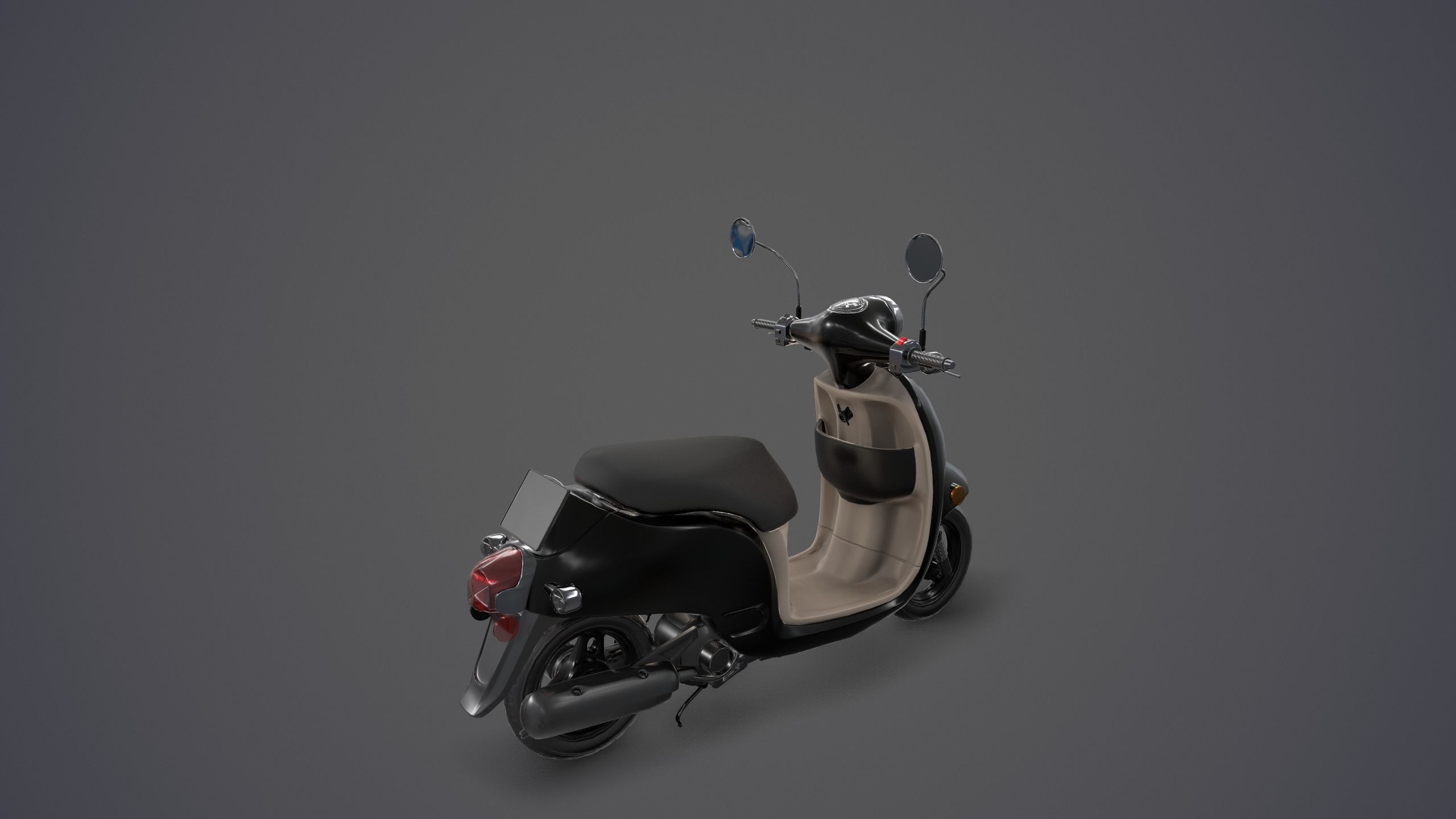 Game Ready Motorcycle scooter Low-poly 3D model_3