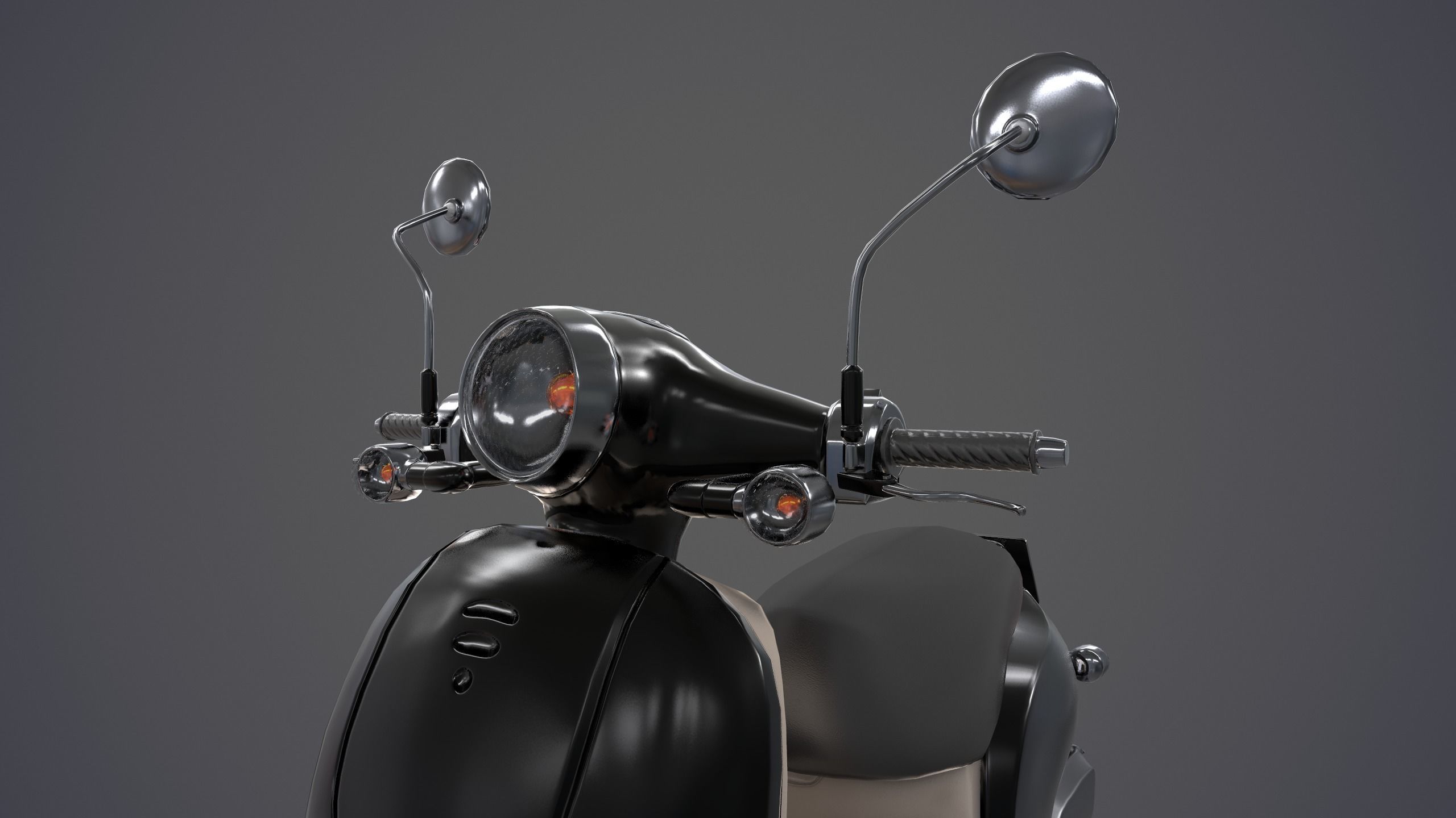 Game Ready Motorcycle scooter Low-poly 3D model_2