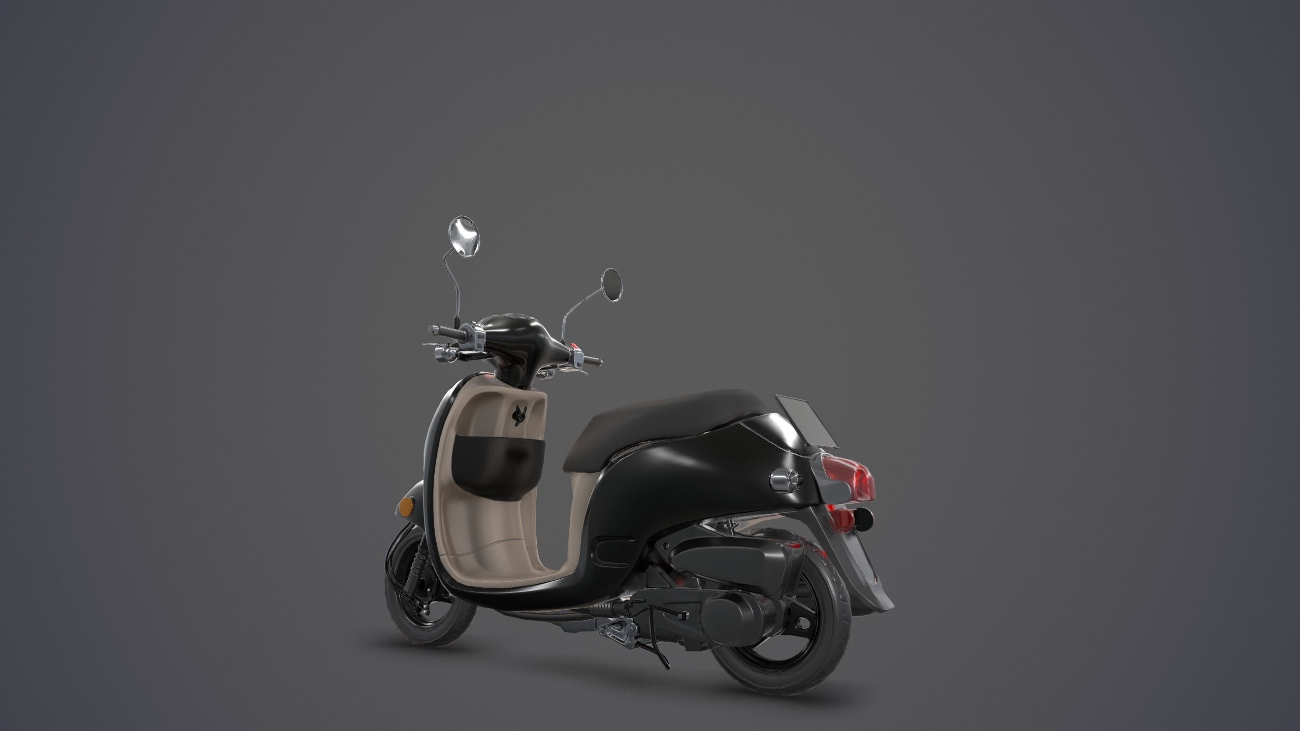 Game Ready Motorcycle scooter Low-poly 3D model_4