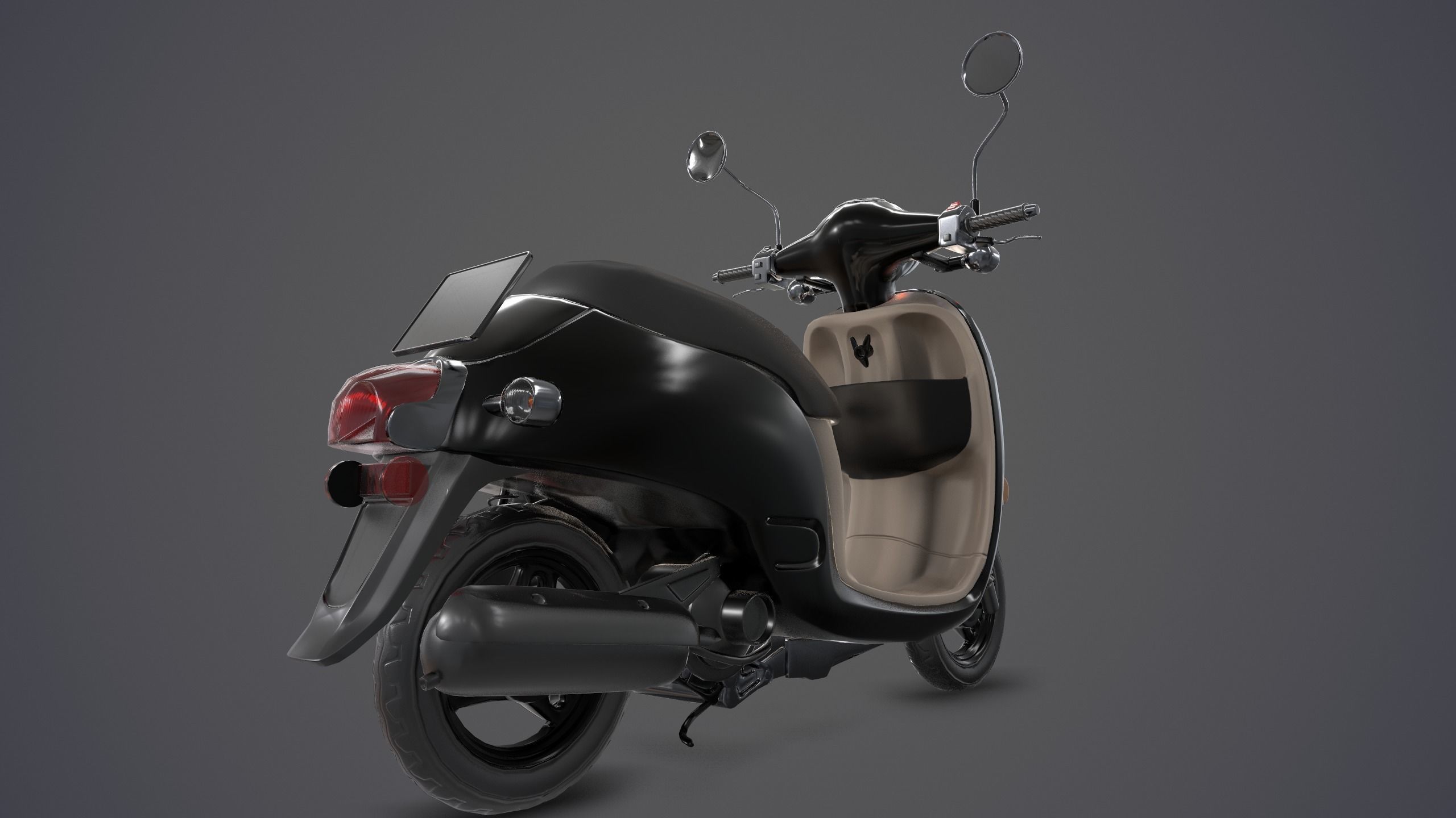 Game Ready Motorcycle scooter Low-poly 3D model_5