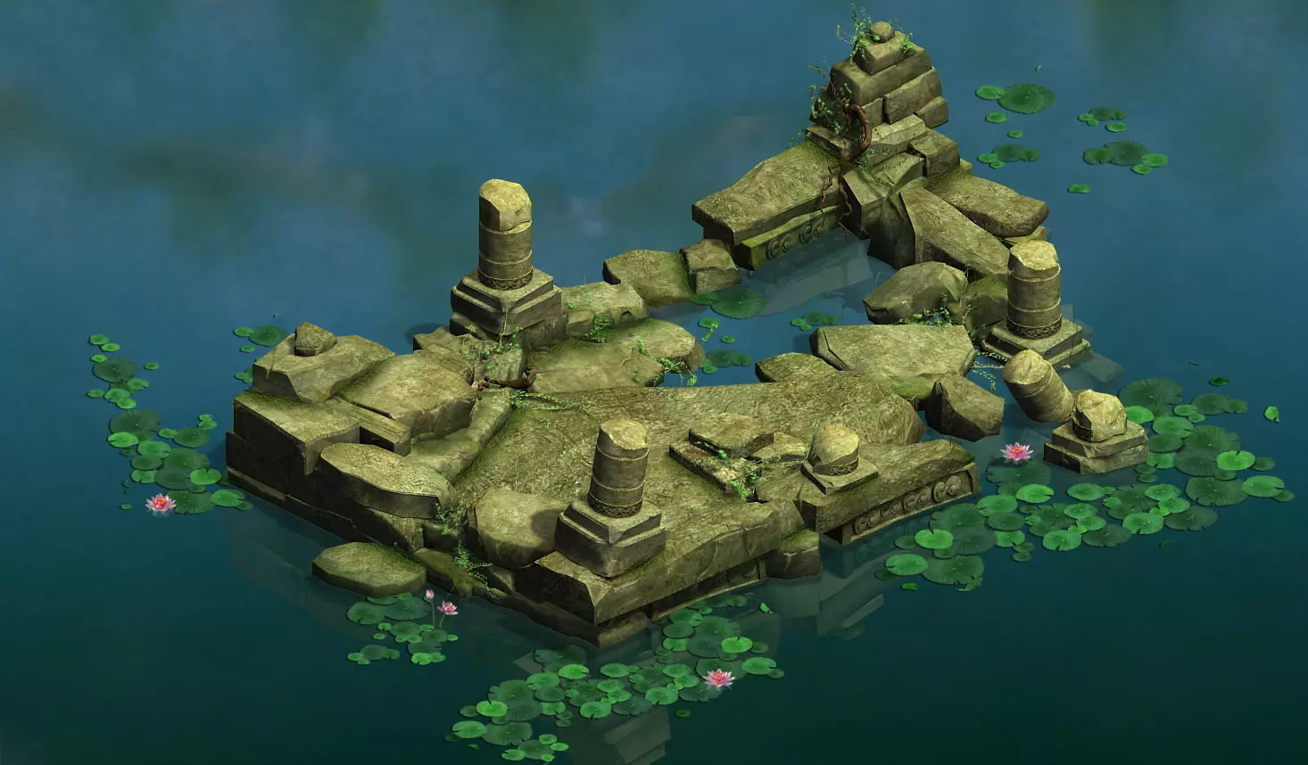 Model - Kashayana Buddha Forest Water Cloister 3D model_0