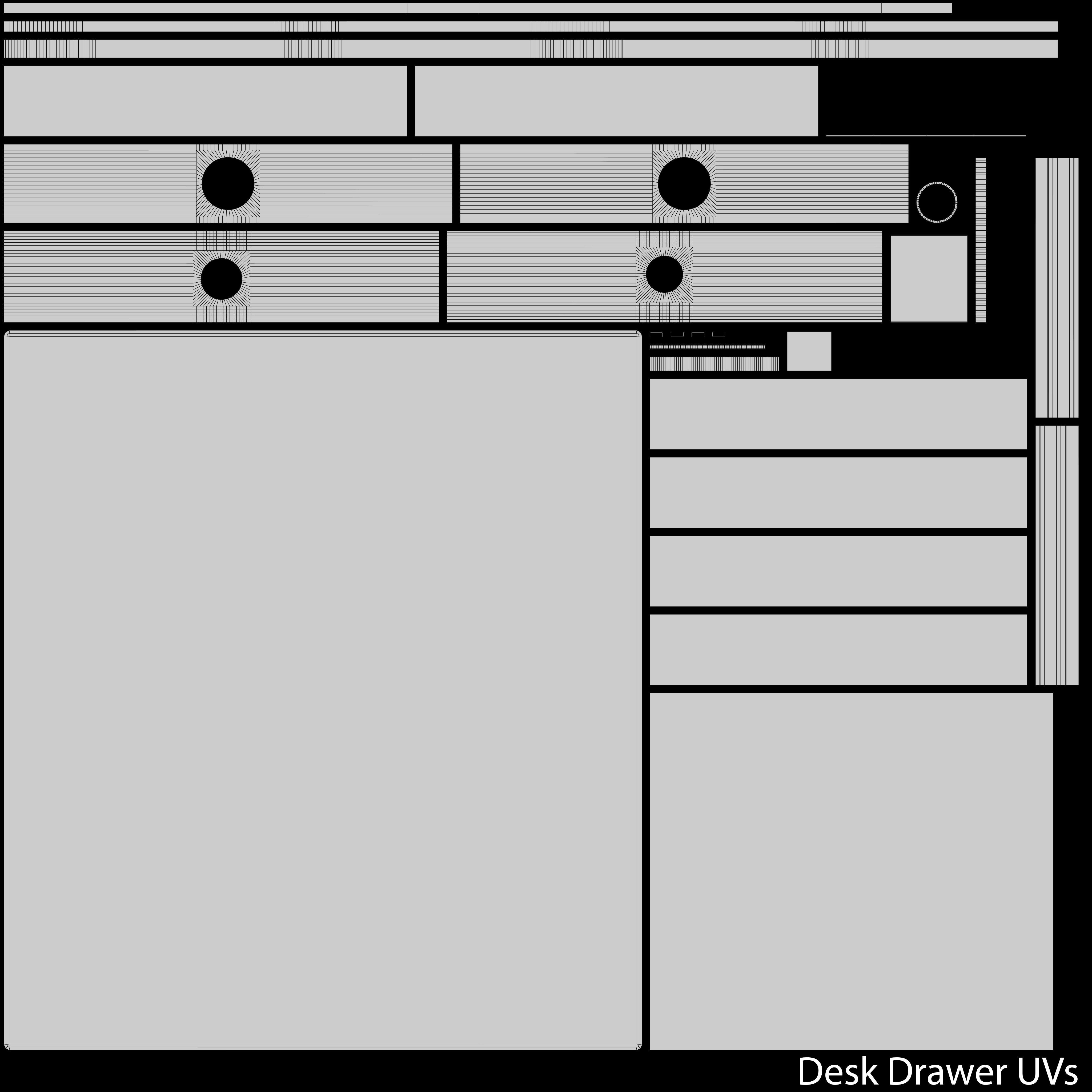 Modern Wooden Desk Low-poly 3D model_16