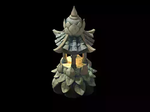 Game Model - Kashayana Buddha Forest Stone Lamp 01