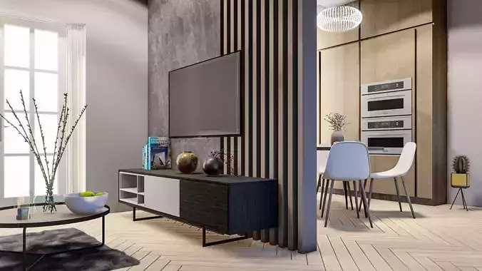 Realistic Livingroom Scene Lumion 10