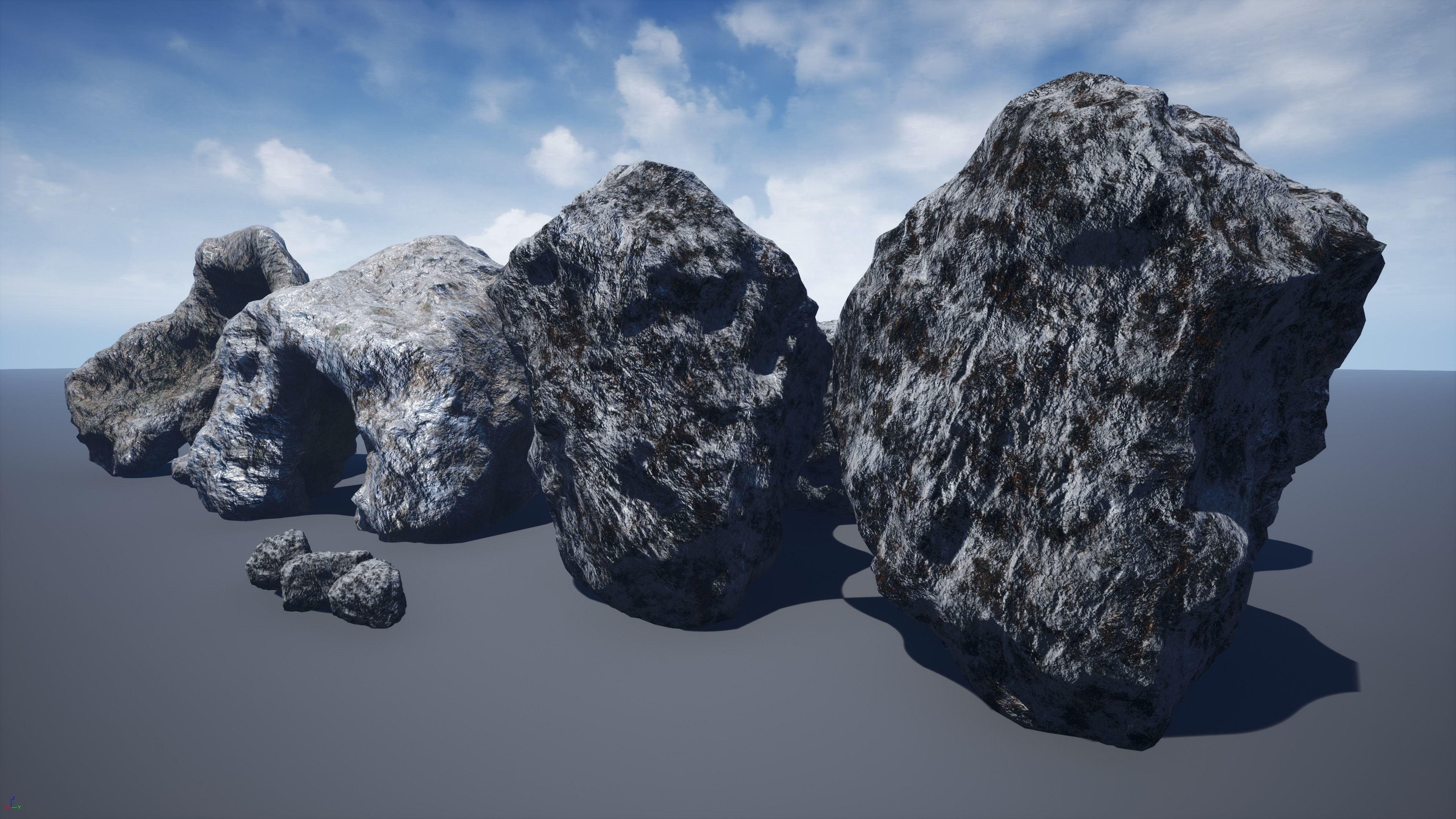 Rocks-winter textures included Free low-poly 3D model_15