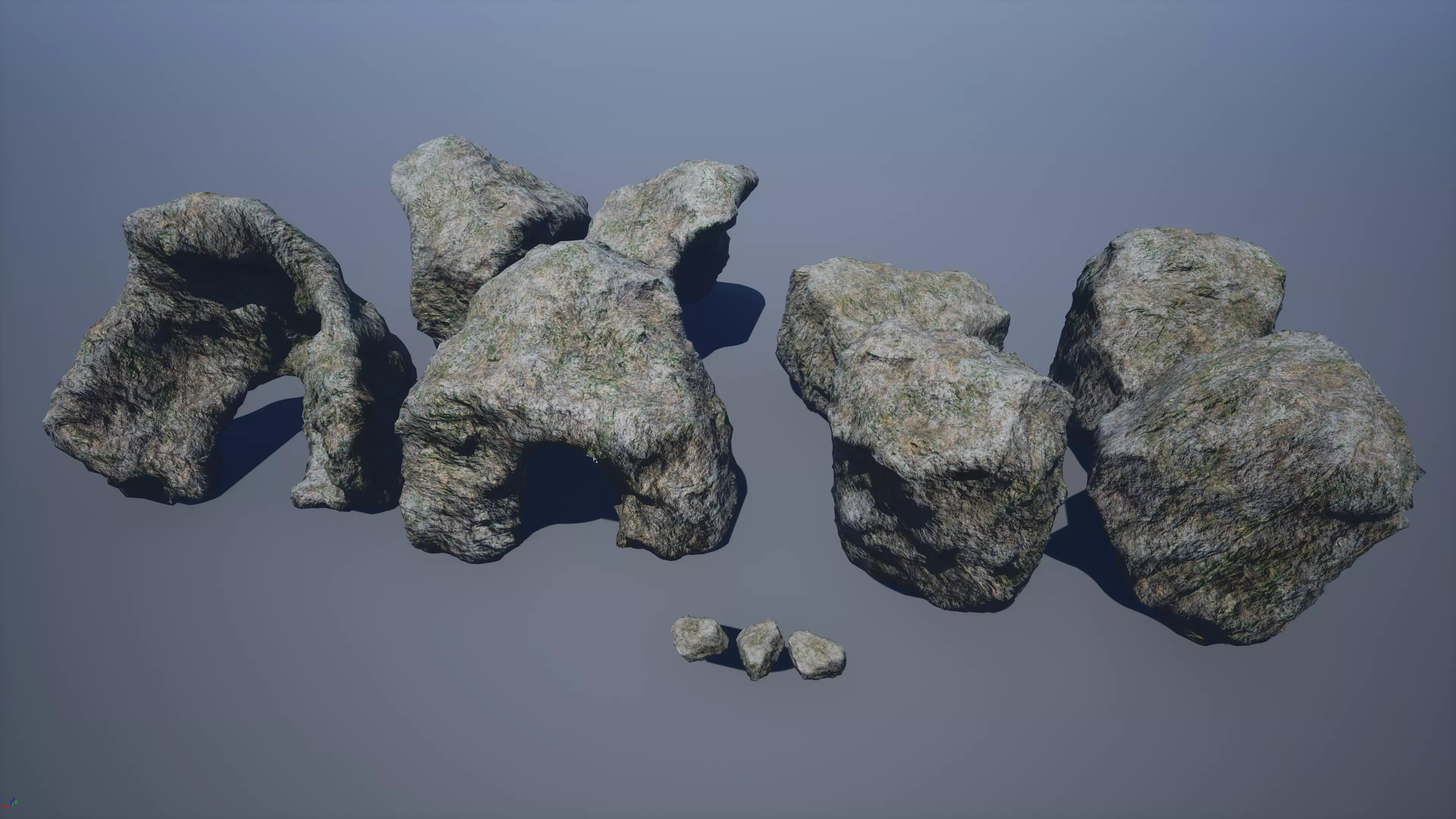 Rocks-winter textures included Free low-poly 3D model_0