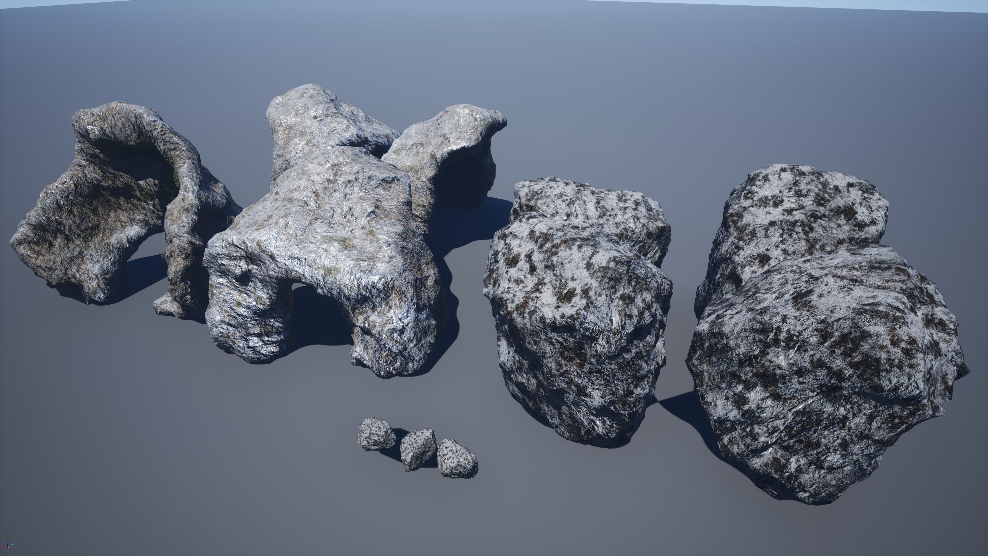 Rocks-winter textures included Free low-poly 3D model_1