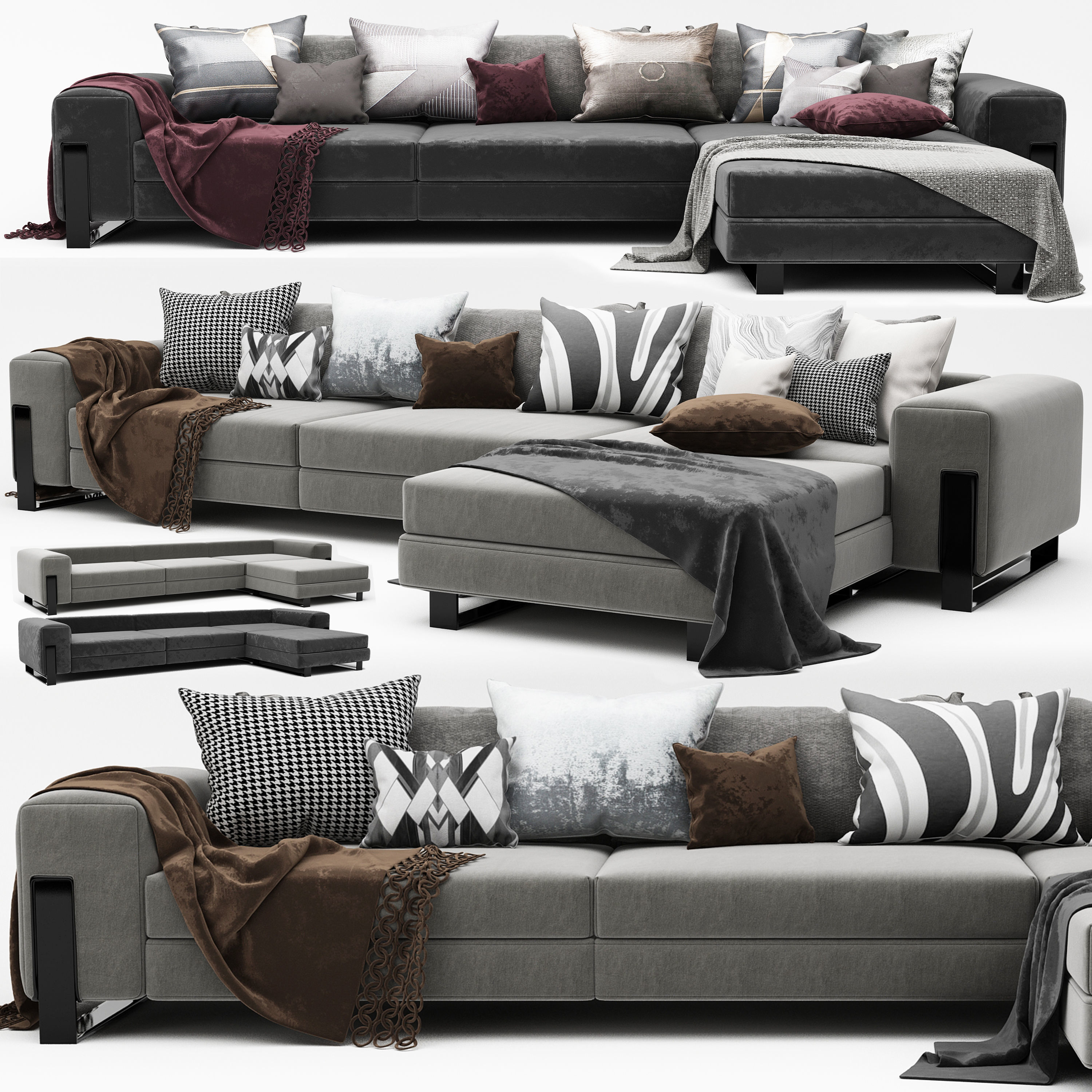 3D model MODERN CORNER SOFA seat CGTrader
