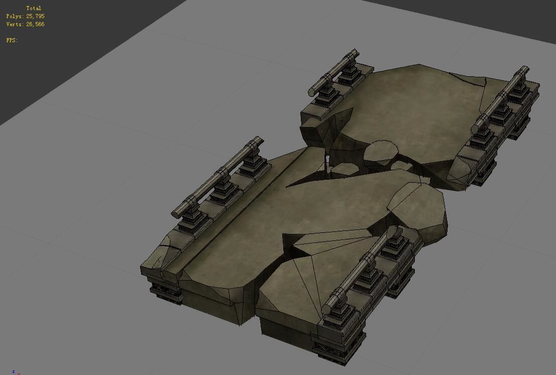 Kashayana Buddhism Forest Broken Stone Bridge 01 3D model_2