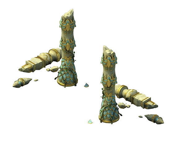 Game Model - Garden - Eroded Clouds Column 01 3D model